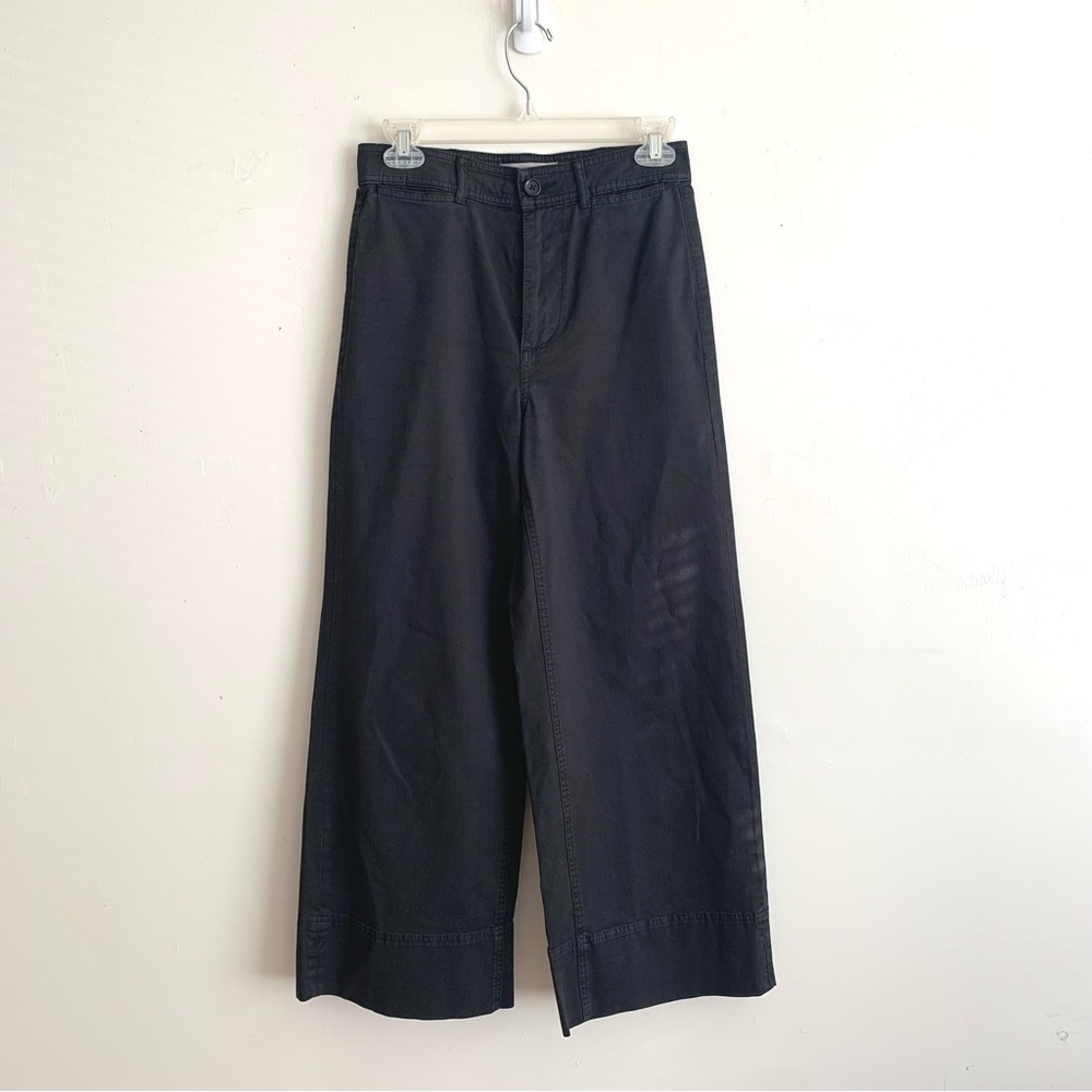 Everlane Wide Leg High Waisted Lightweight Cotton Pants in Black Size 2